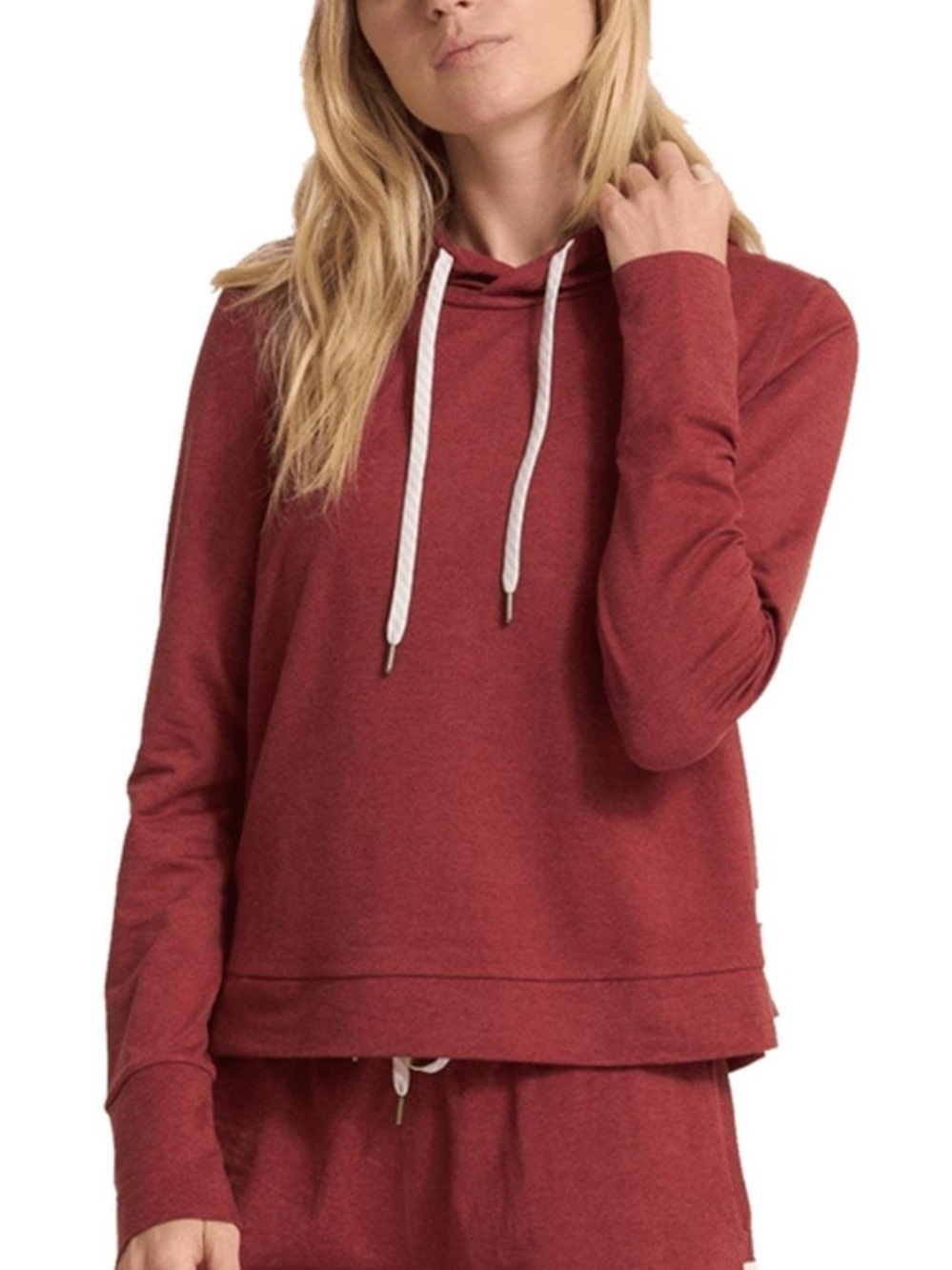 Vuori halo essential hoodie claret red rust Heathered